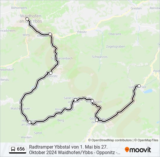 656 bus Line Map