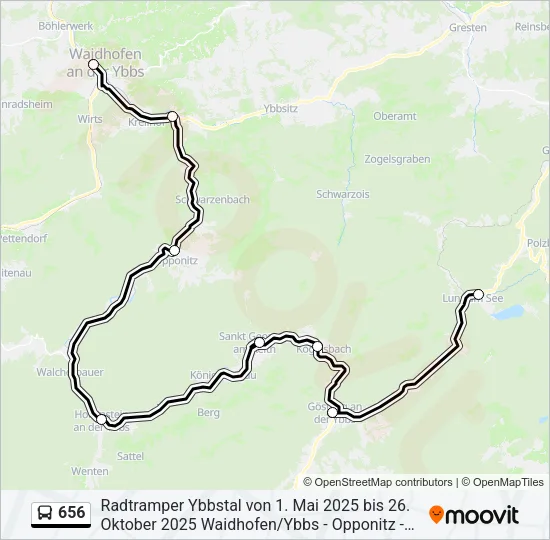 656 Bus Line Map