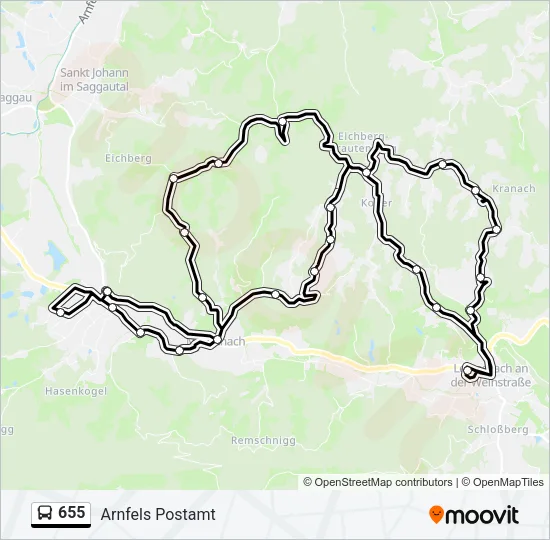 655 Bus Line Map
