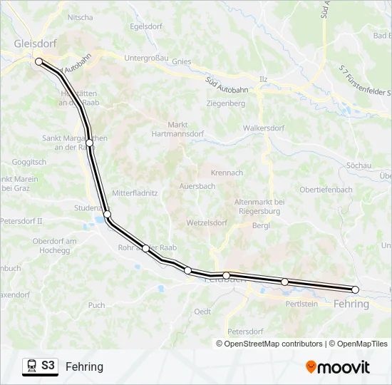 S3 Train Line Map