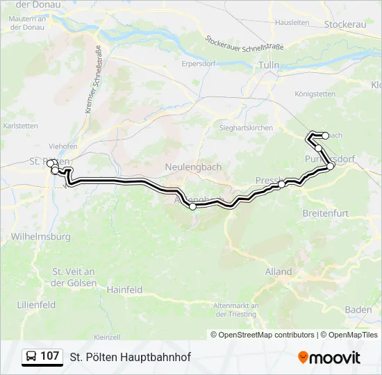 107 Bus Line Map