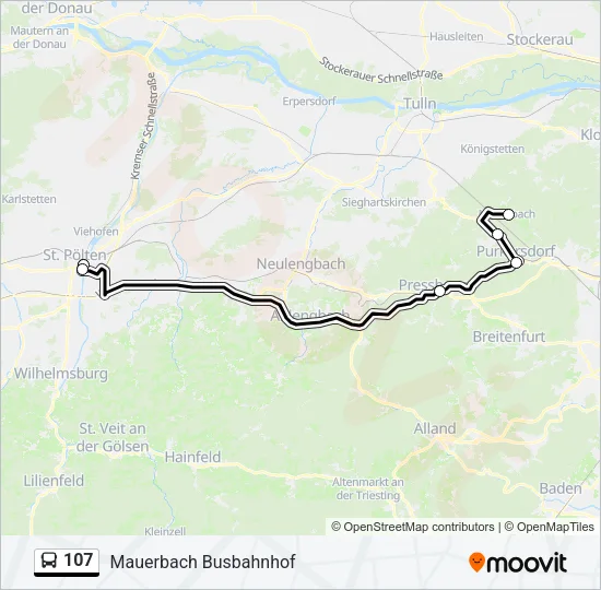 107 Bus Line Map