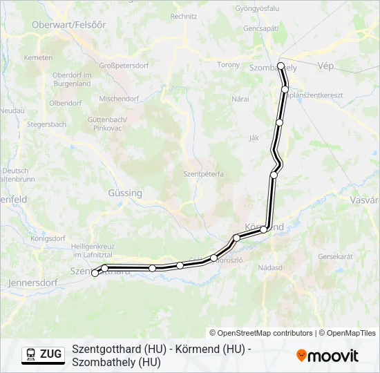 ZUG Train Line Map