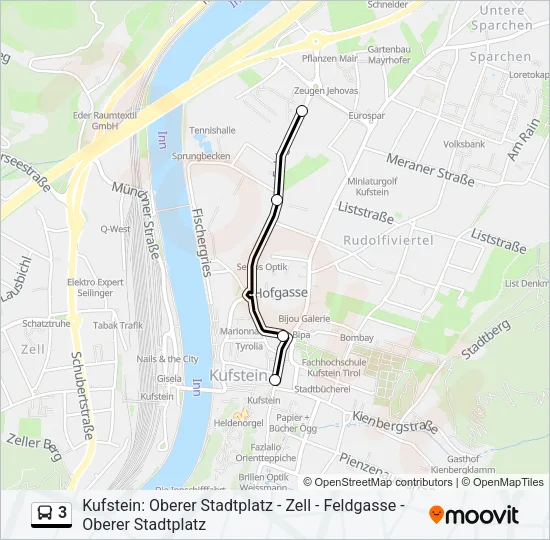 3 Bus Line Map