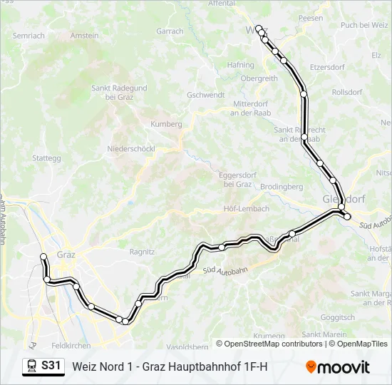 S31 Train Line Map
