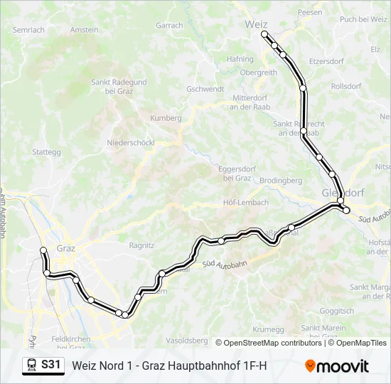 S31 Train Line Map