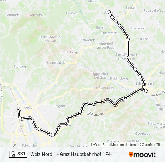 S31 Train Line Map