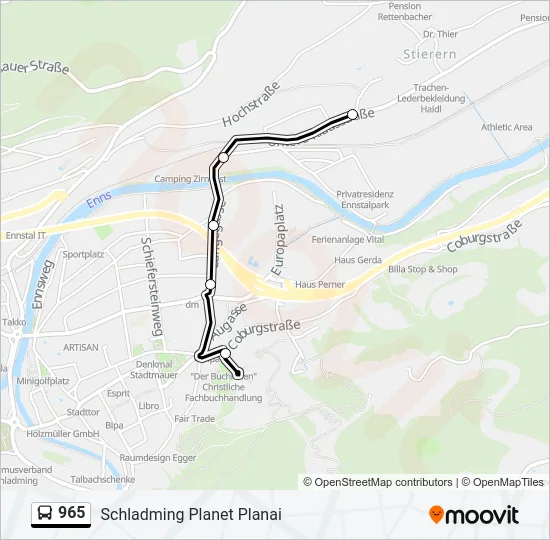 965 Bus Line Map