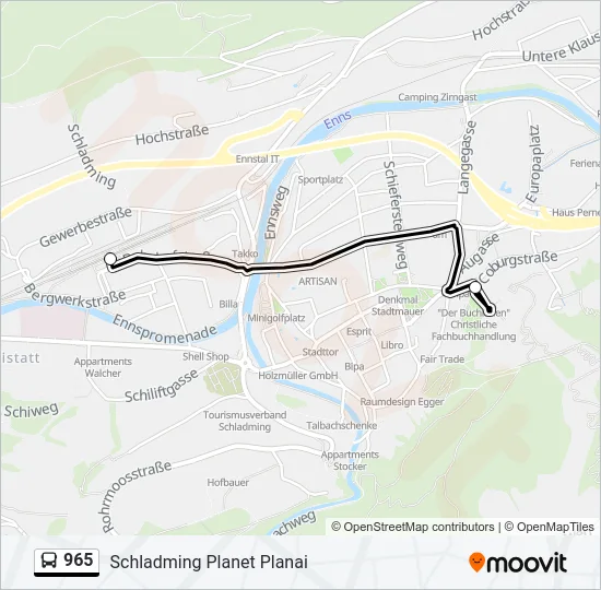 965 Bus Line Map