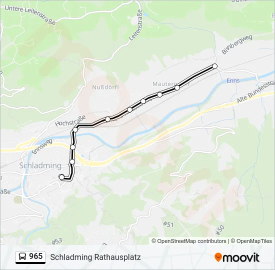965 Bus Line Map