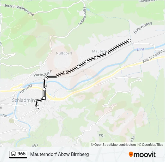 965 Bus Line Map