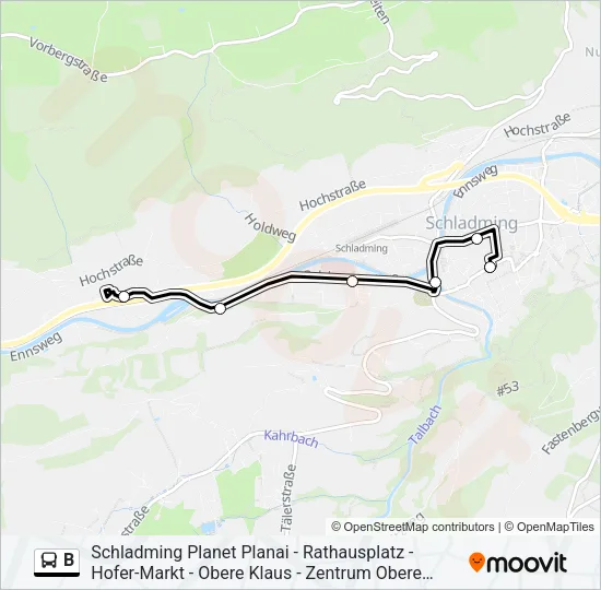 B Bus Line Map