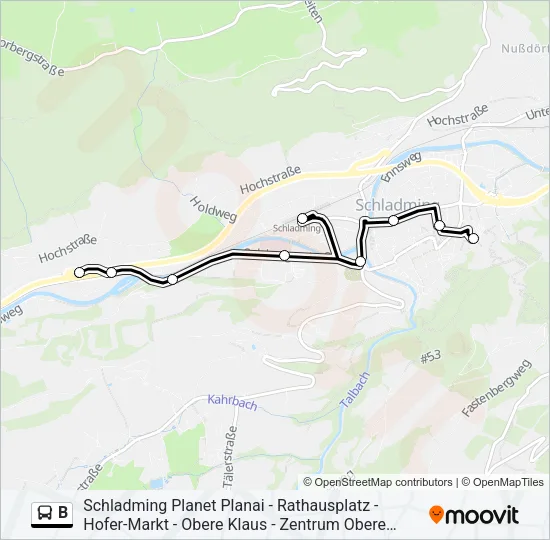 B Bus Line Map