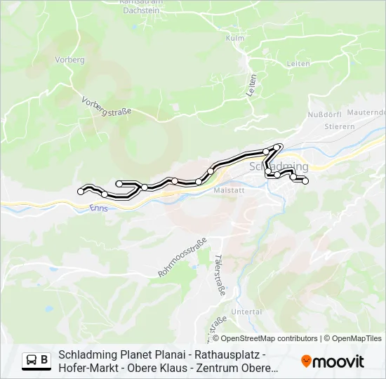 B Bus Line Map