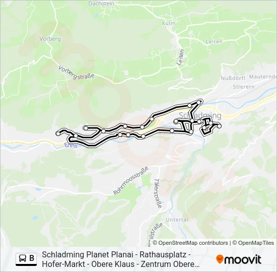 B Bus Line Map
