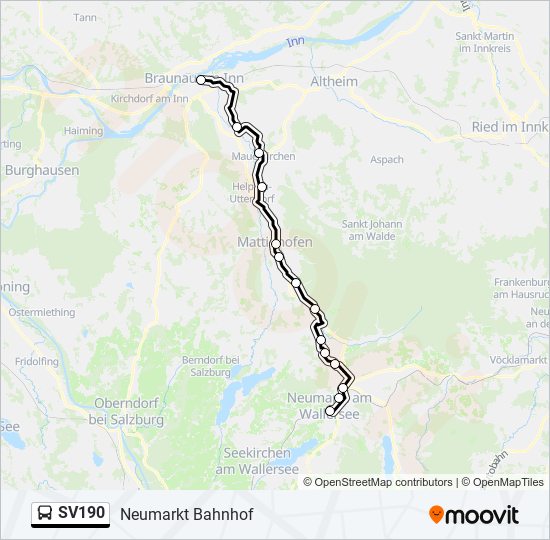 SV190 bus Line Map