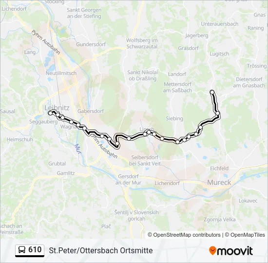 610 Bus Line Map