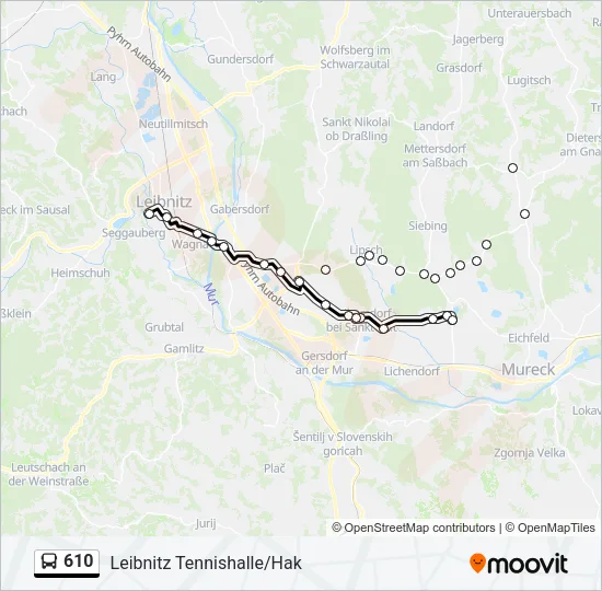 610 Bus Line Map