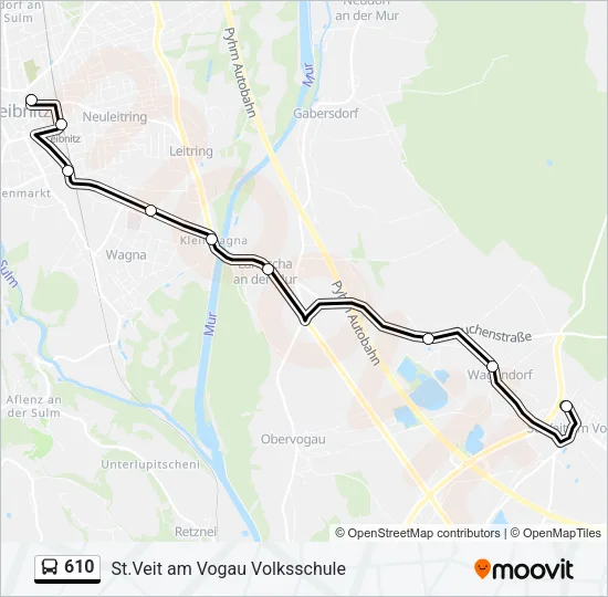 610 Bus Line Map