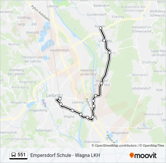 551 Bus Line Map