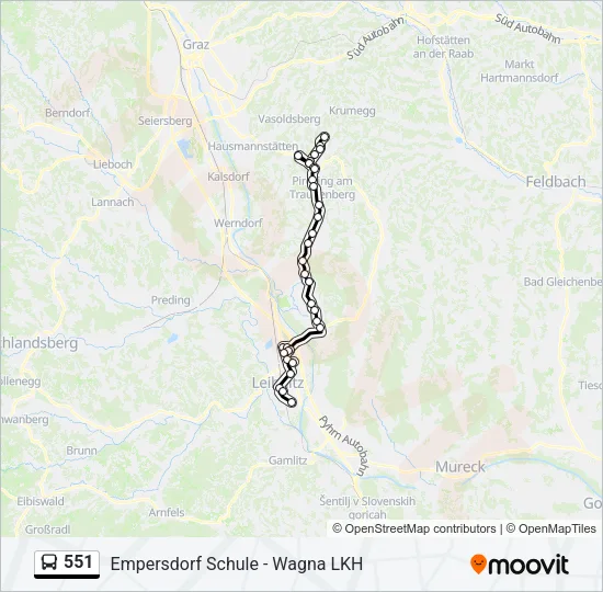 551 Bus Line Map