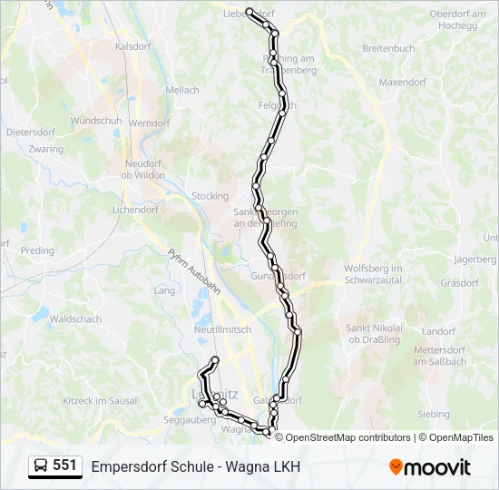 551 Bus Line Map