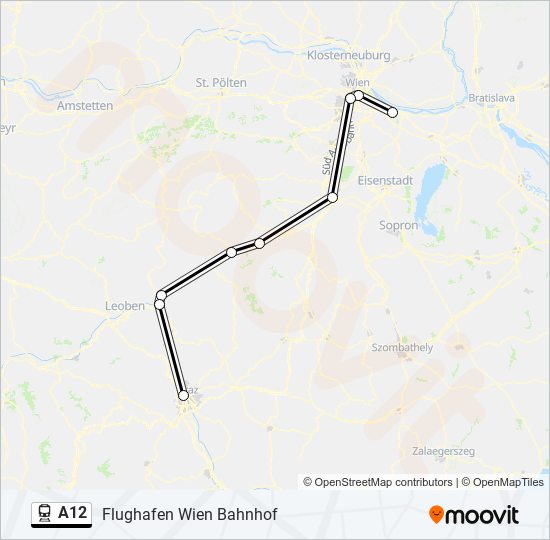 Bahnlinie A12 Karte