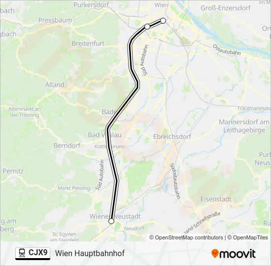 CJX9 Train Line Map