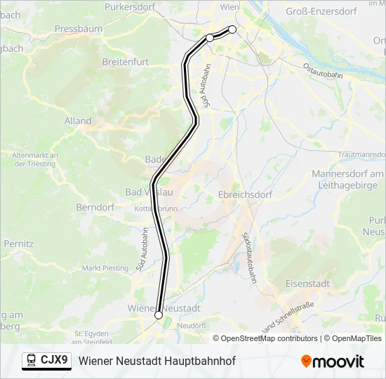 CJX9 Train Line Map