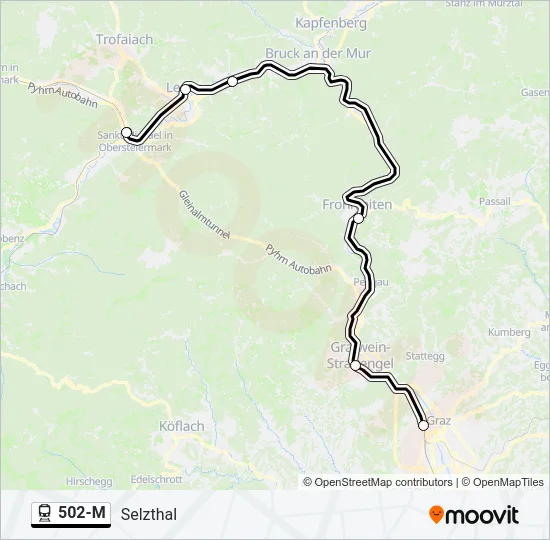 502-M Train Line Map