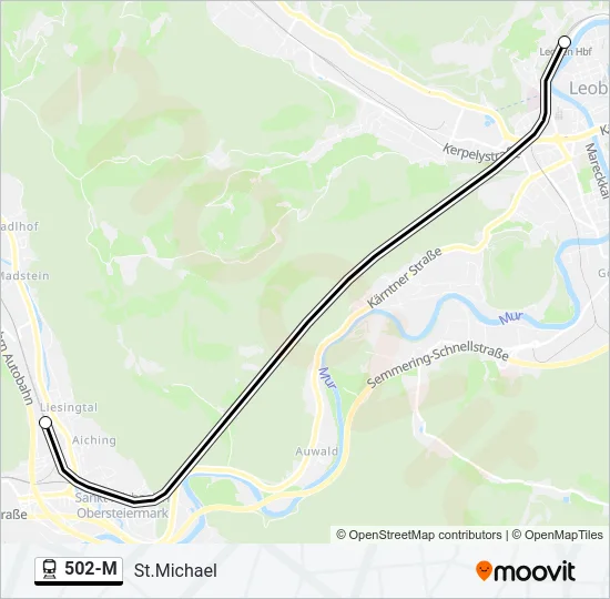 502-M Train Line Map