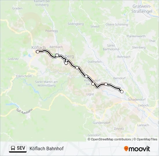 SEV Bus Line Map