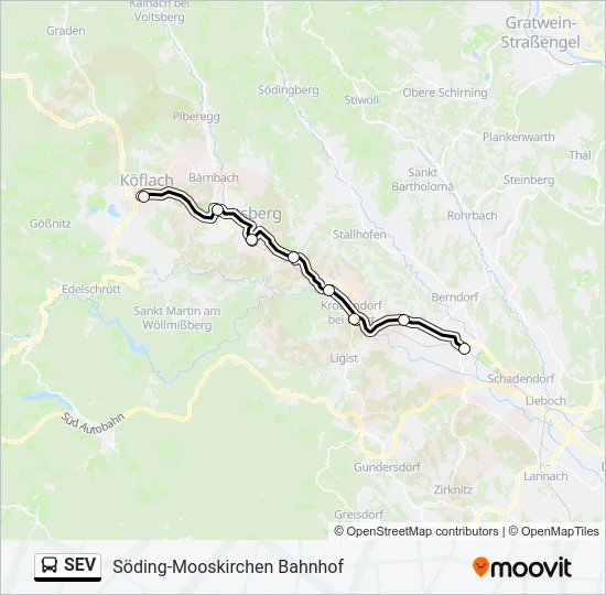 SEV Bus Line Map
