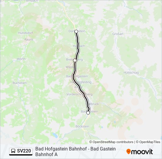 SV220 bus Line Map