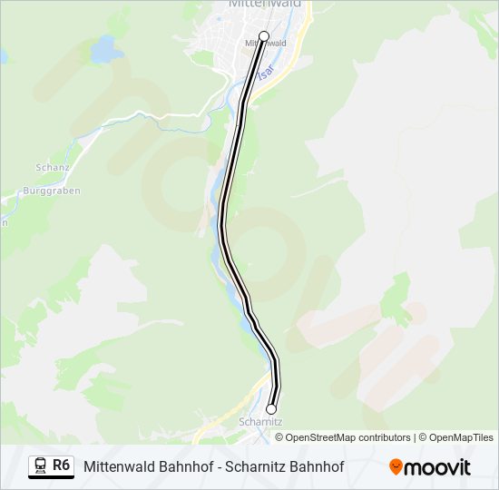 R6 train Line Map