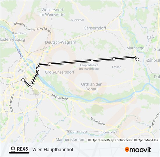 REX8 train Line Map