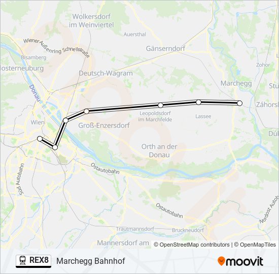 REX8 train Line Map