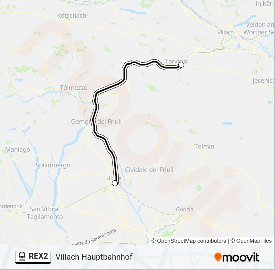 REX2 Train Line Map