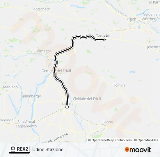 REX2 Train Line Map