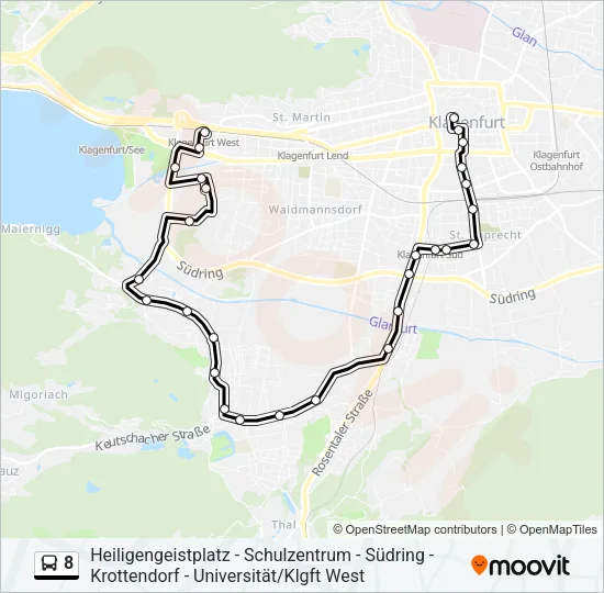 8 Bus Line Map