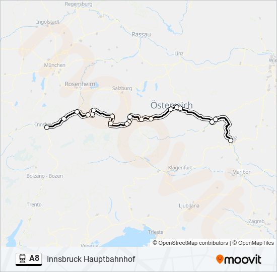 A8 train Line Map