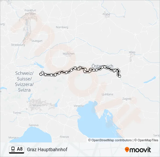 A8 Train Line Map
