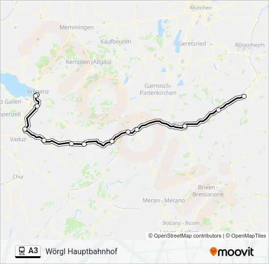 A3 Train Line Map
