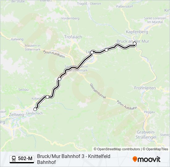 502-M train Line Map