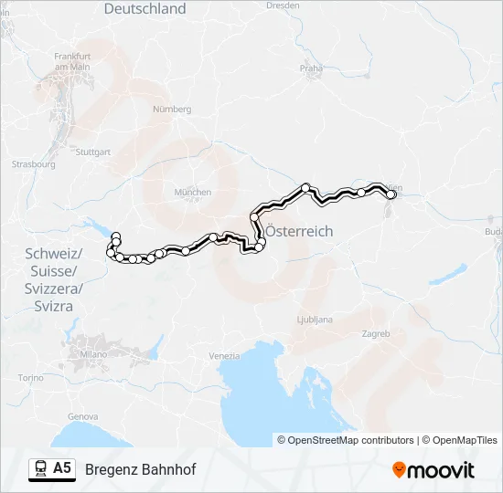 A5 Train Line Map