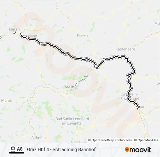 A8 Train Line Map