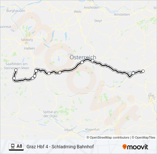 A8 Train Line Map