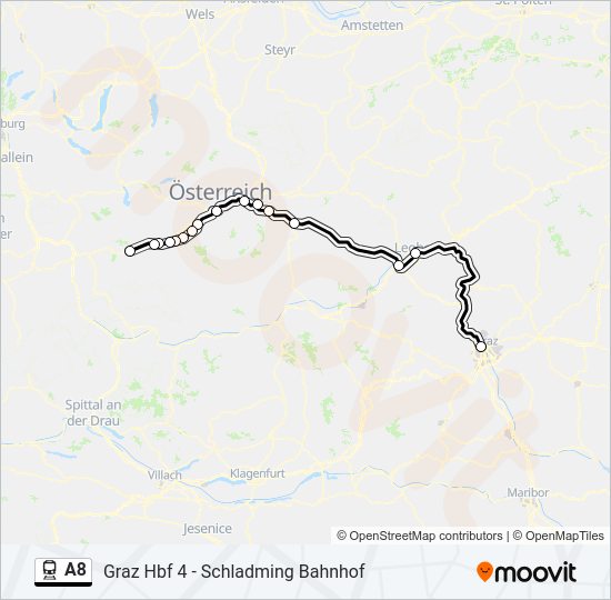 A8 Train Line Map