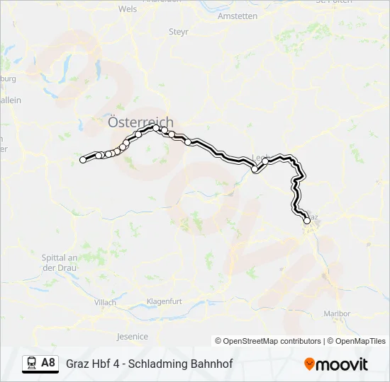 A8 Train Line Map