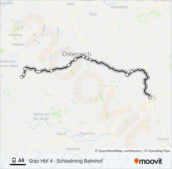 A8 Train Line Map